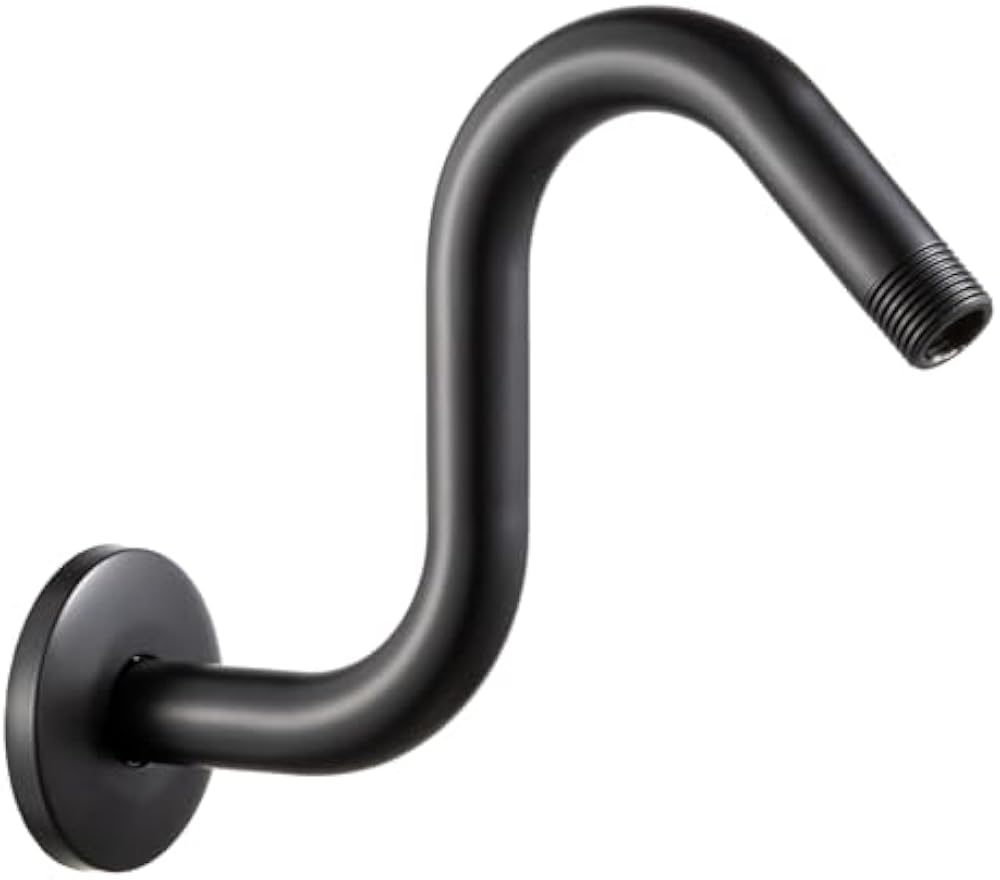 S-shaped shower arm with flange